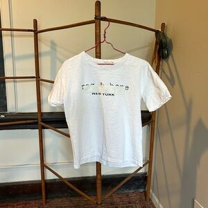 Rag & Bone Cropped Logo Tee Womens XXS